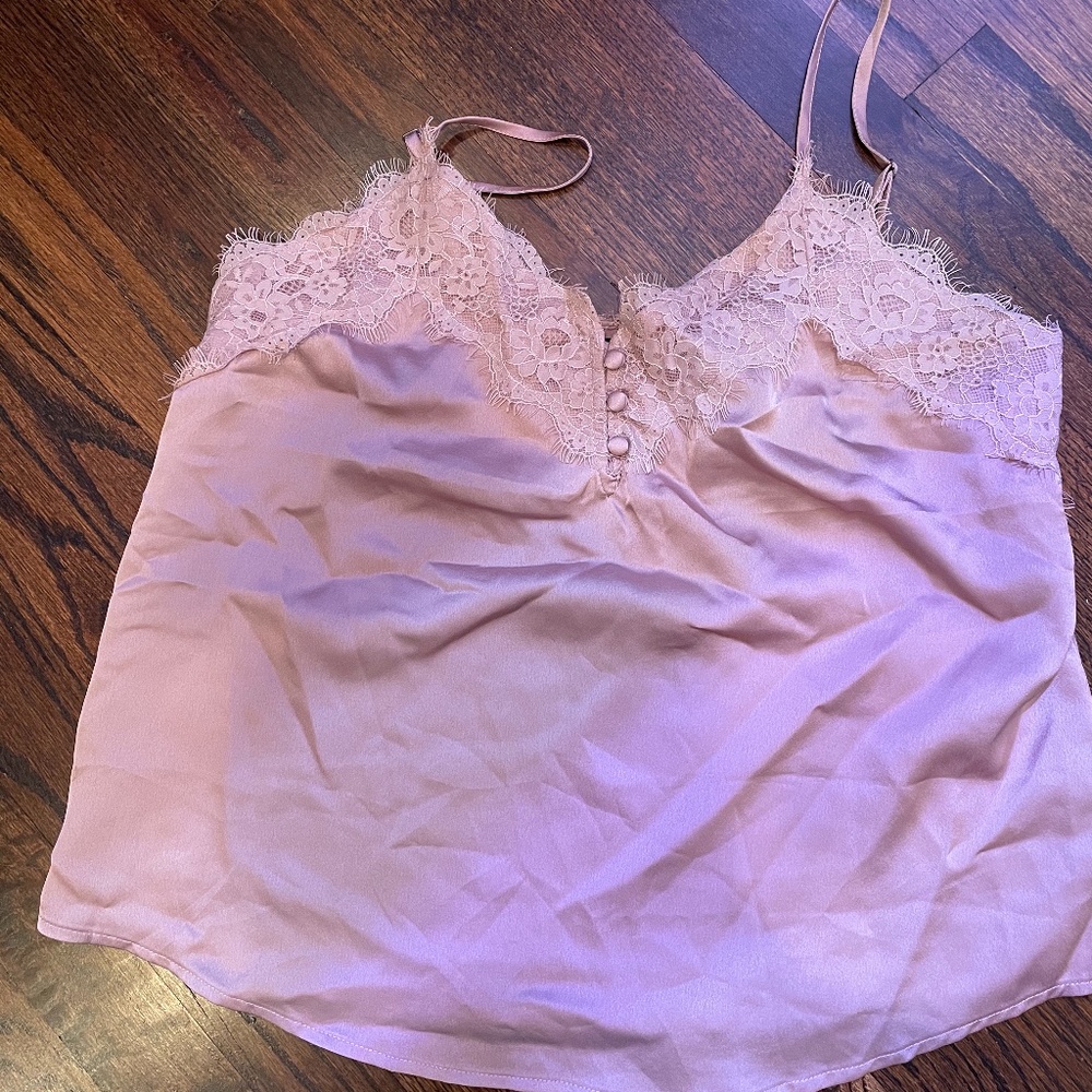 A&F Lace-Trim Cami in Blush